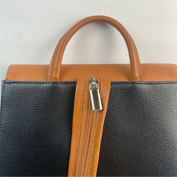 Tolblanc Paris Genuine Leather Backpack Brown Black - Picture 9 of 16